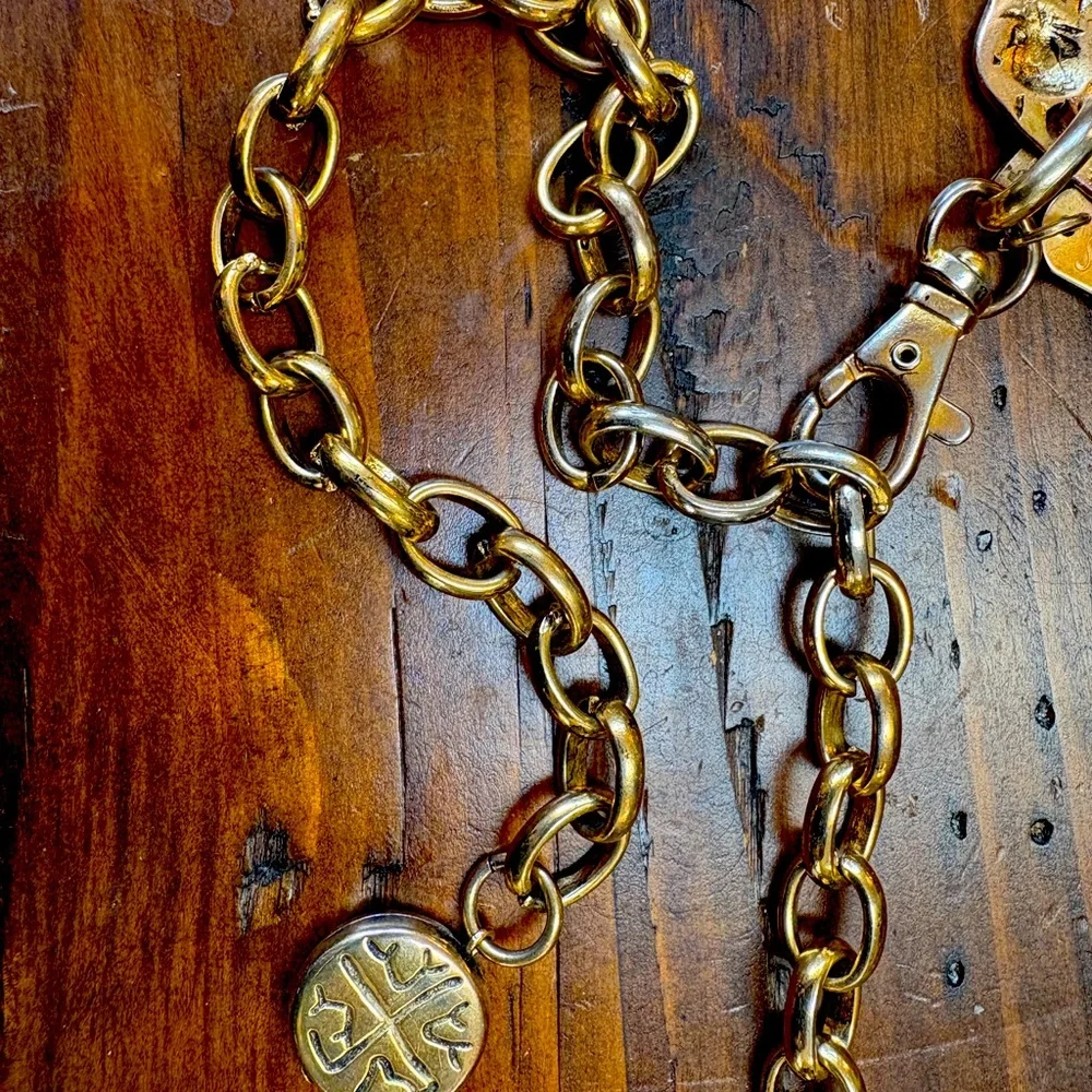 Gold and Light brown Chain Link Belt - Picture 2 of 5